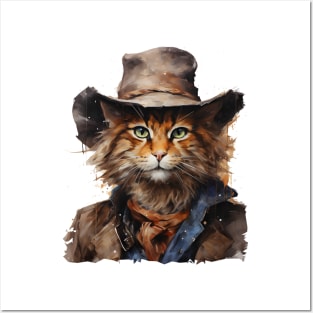 Orange Cat Cowboy Posters and Art